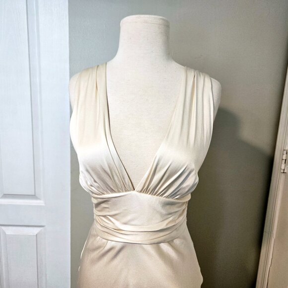 Nicole Miller Style DG0021 100% Ivory Silk Dress Size 6 - Picture 7 of 15